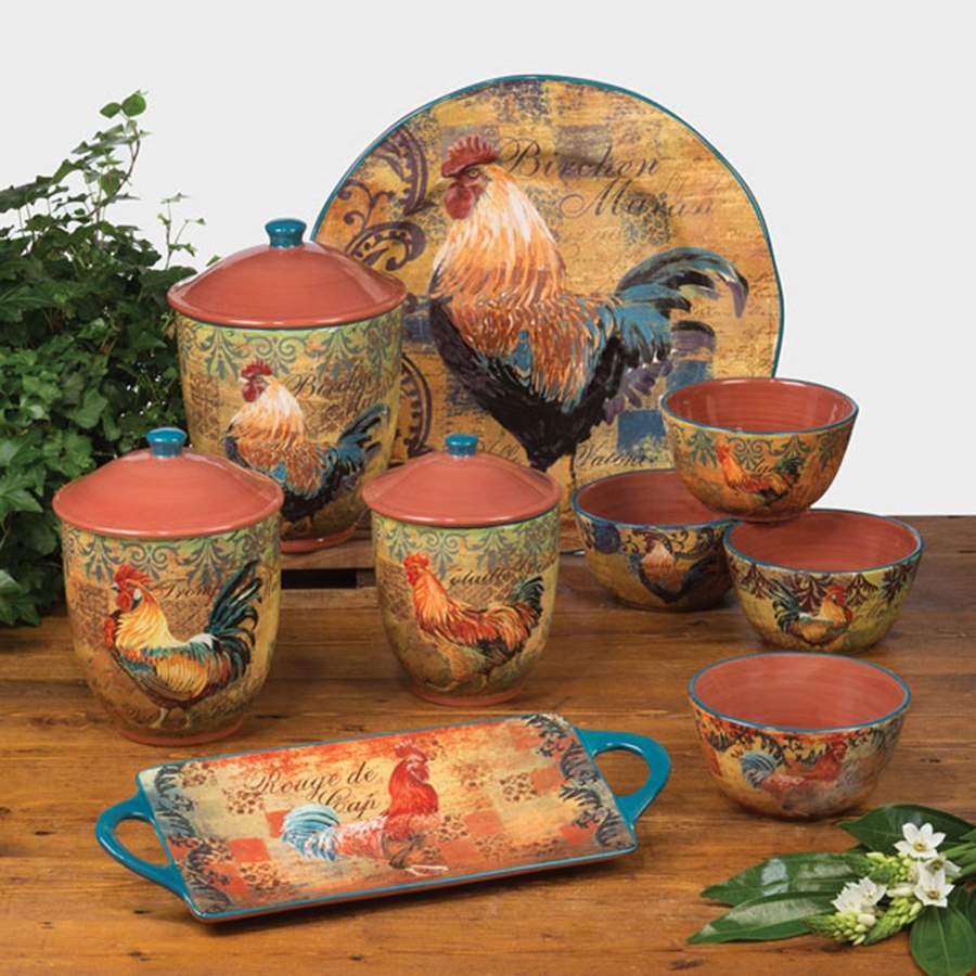 Rustic Rooster (3 Piece) Canister Set (Box Set) by Certified International-1