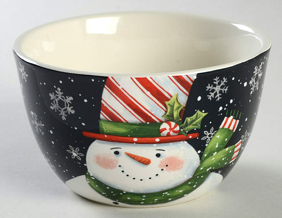 Candy Cane Snowman Individual Ice Cream Dish by Certified International-1