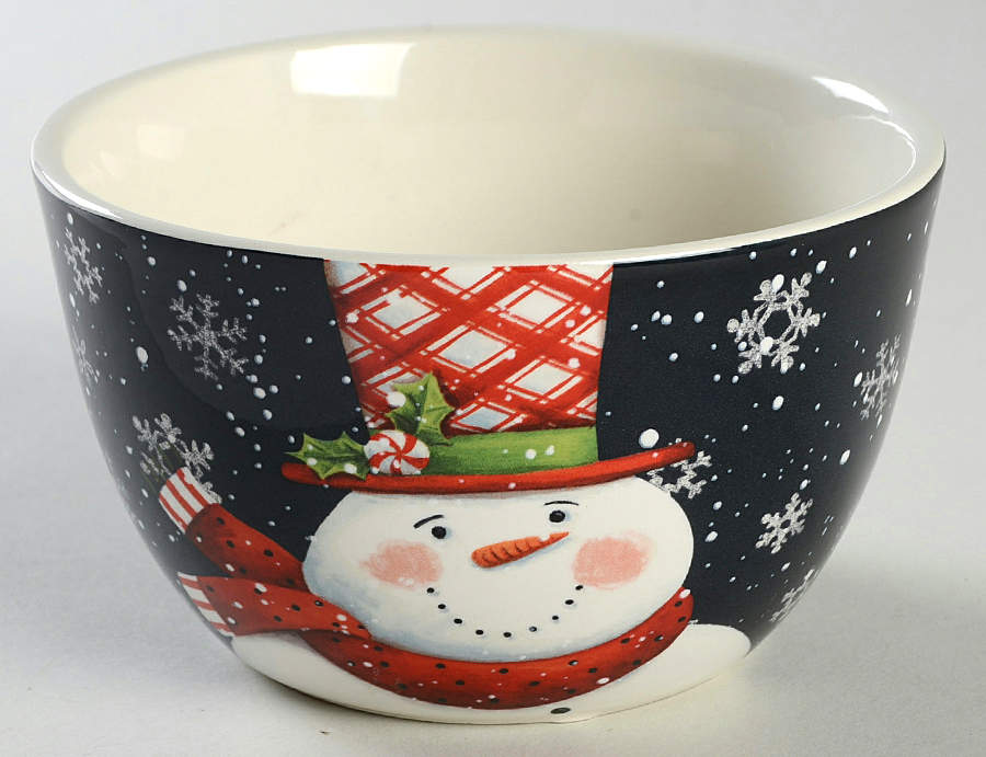Candy Cane Snowman Individual Ice Cream Dish by Certified International-1