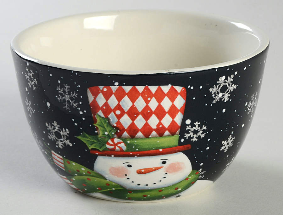 Candy Cane Snowman Individual Ice Cream Dish by Certified International-1