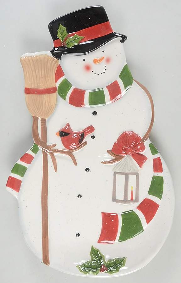 Snowman's Sleigh 17" Figural Platter by Certified International-1