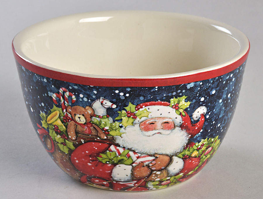 Snowy Night Santa Individual Ice Cream Dish by Certified International-1