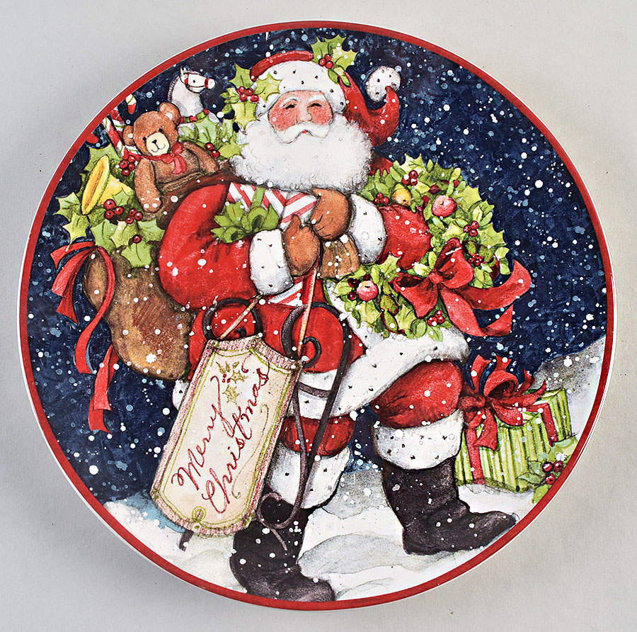 Snowy Night Santa Dinner Plate by Certified International-1