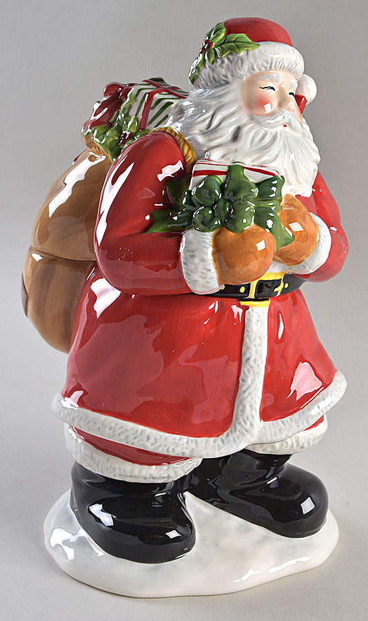 Snowy Night Santa Figural Cookie Jar & Lid by Certified International-1