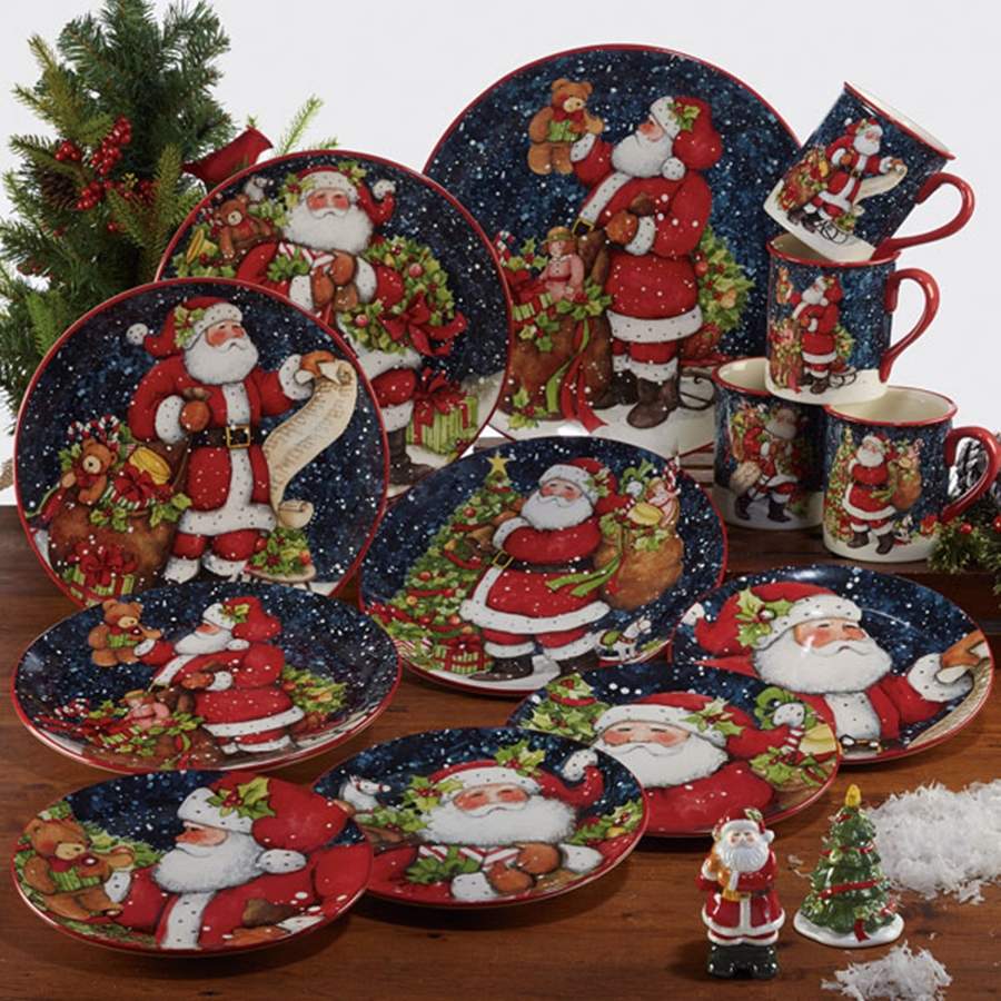Snowy Night Santa Dinner Plate by Certified International-1
