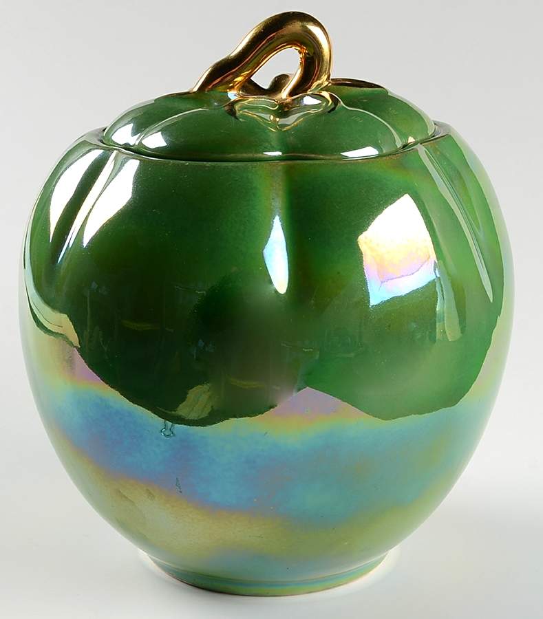 Pantry Parade Green Luster Cookie Jar & Lid by China & Glass Dist-1