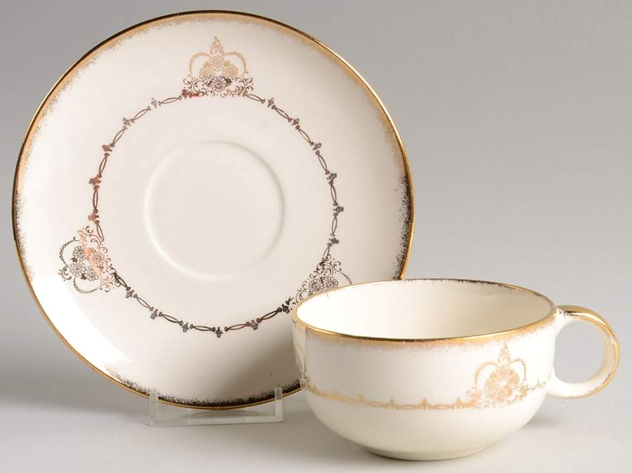 CRO411 Flat Cup & Saucer Set by Crooksville-1