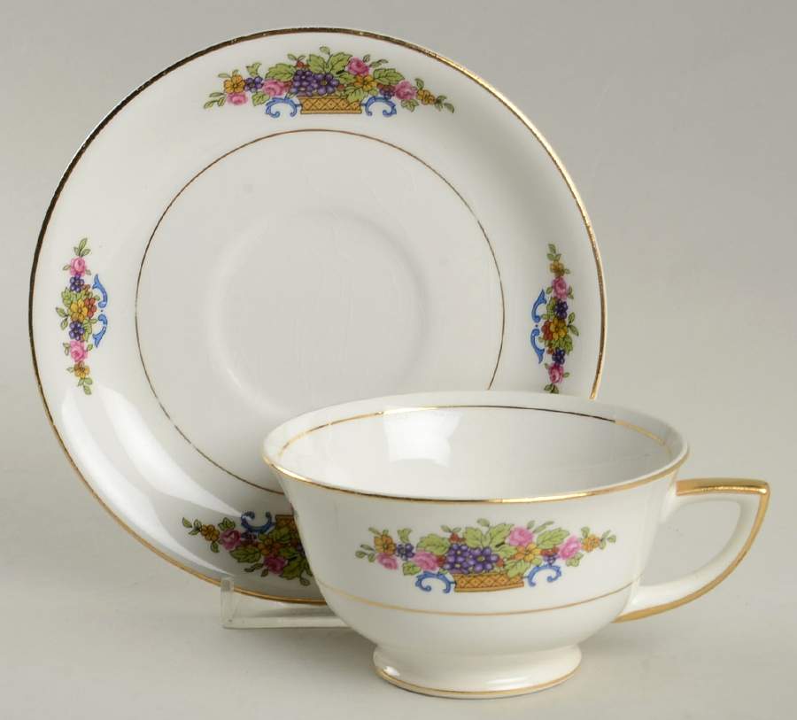 CLE42 Footed Cup & Saucer Set by Cleveland (USA)-1