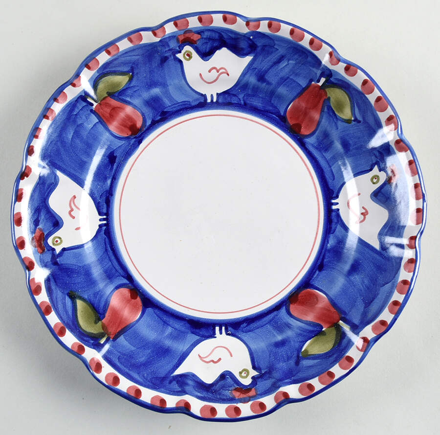 Campagna Bird Blue Dinner Plate by Ceramica Artistica (CAS Vietri)-1