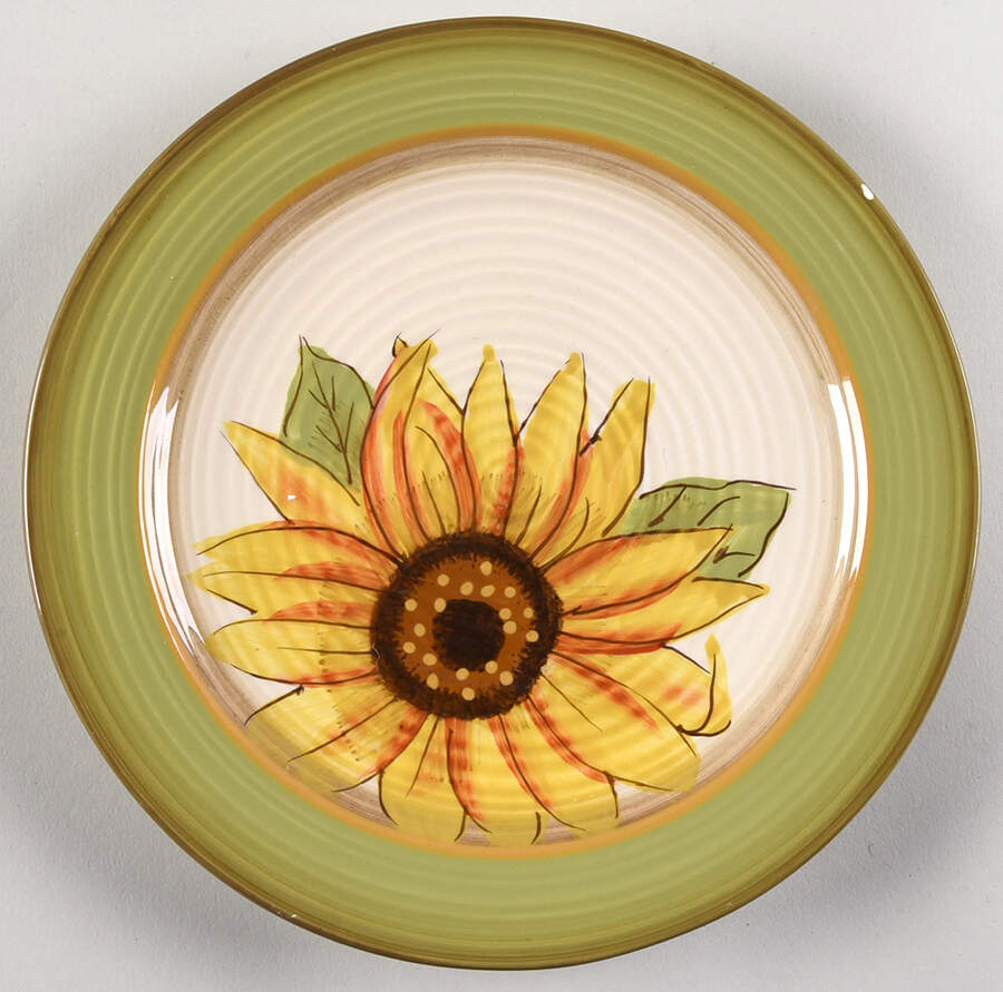 Sunflower Salad Plate by Clay Art-1