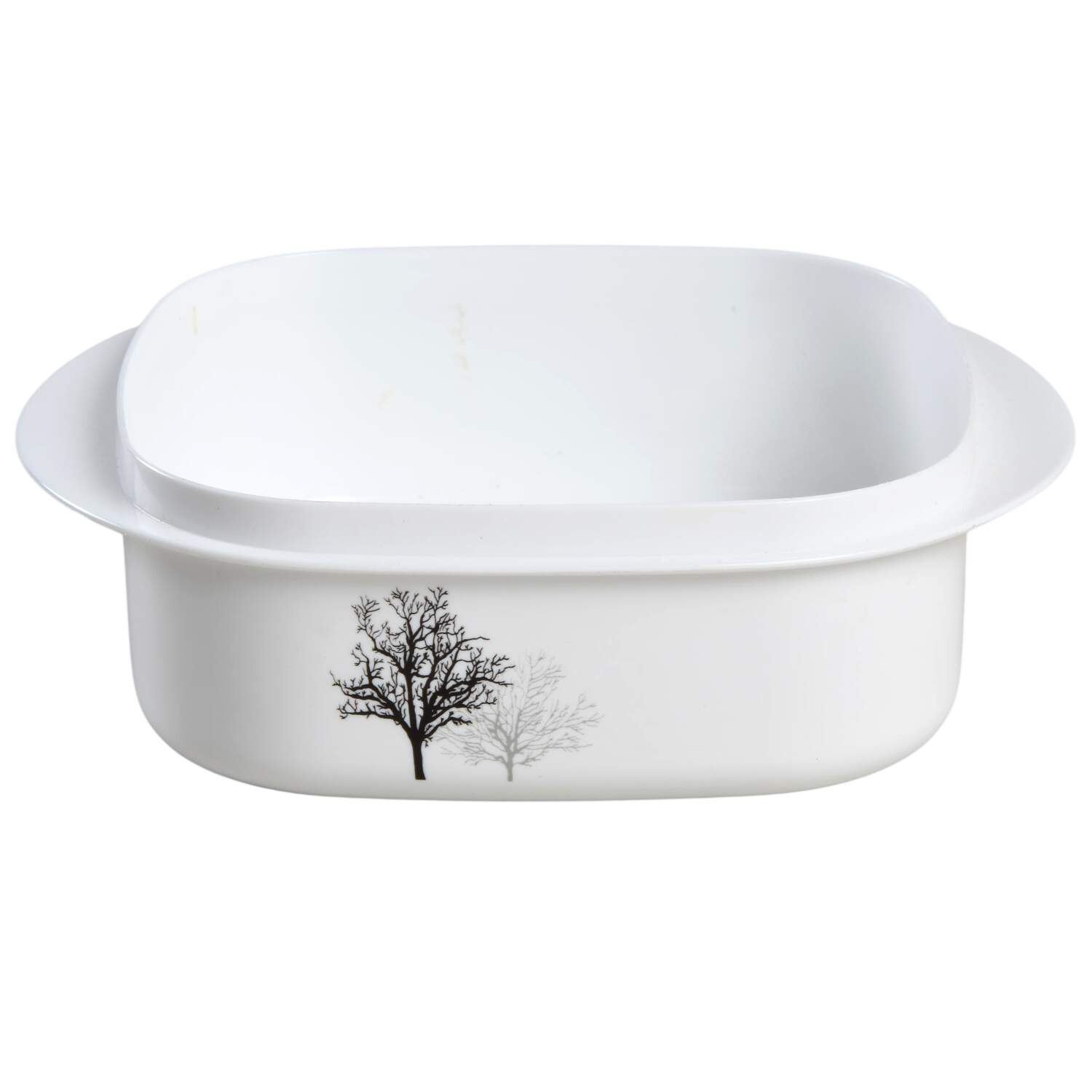 Timber Shadows (Corelle) 16 Oz Square Plastic Microwave Bowl, No Vent Lid by Corning Corelle-1
