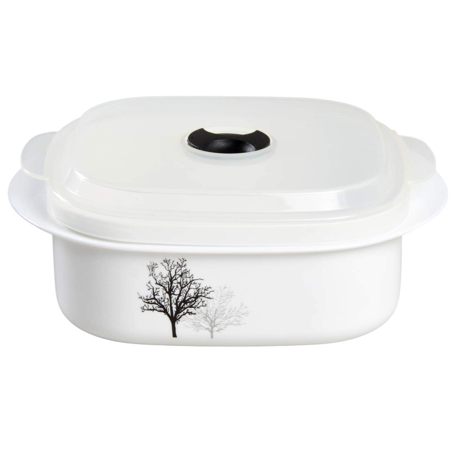Timber Shadows (Corelle) 16 Oz Square Plastic Microwave Bowl w/Vent Lid by Corning Corelle-1