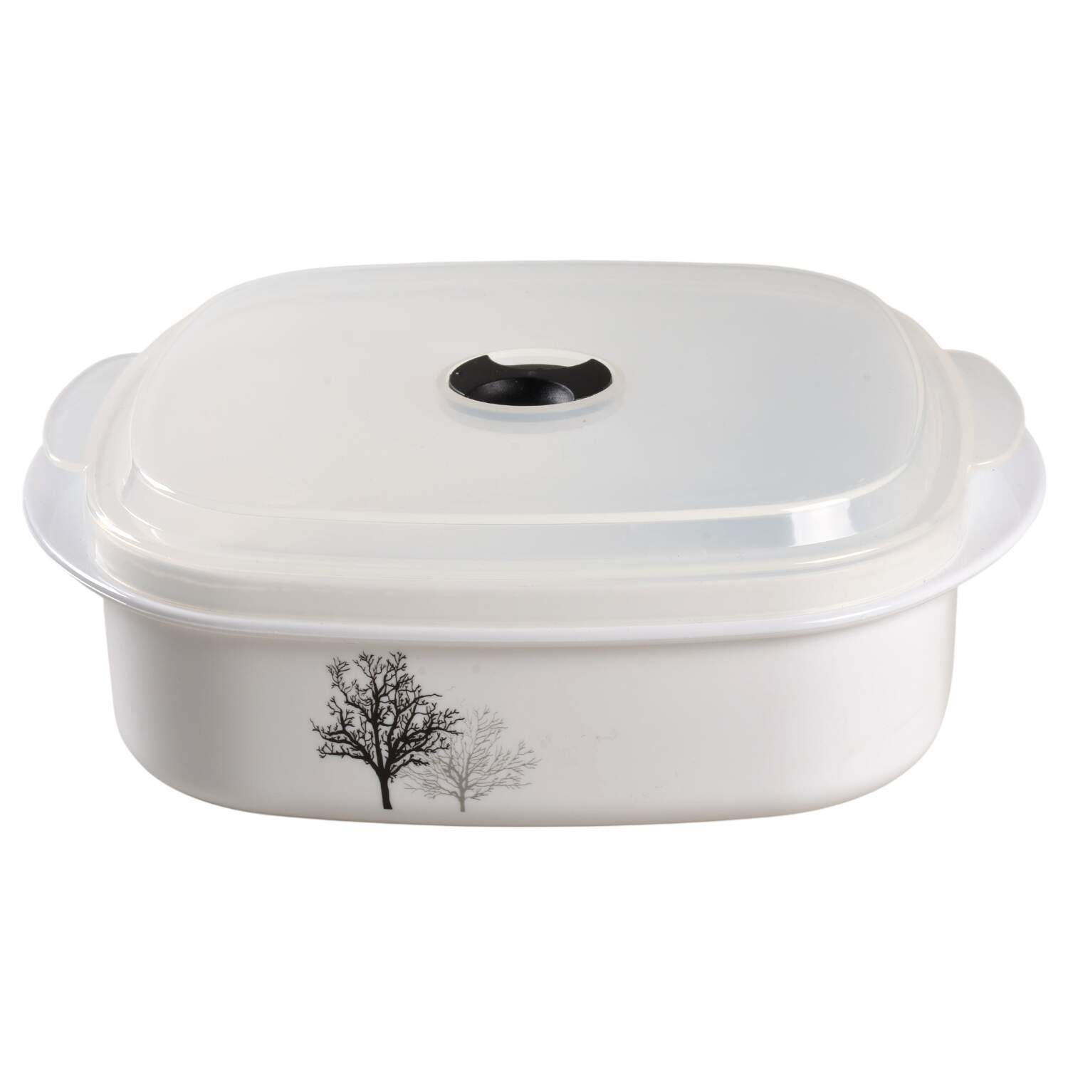 Timber Shadows (Corelle) 28 Oz Square Plastic Microwave Bowl w/Vent Lid by Corning Corelle-1