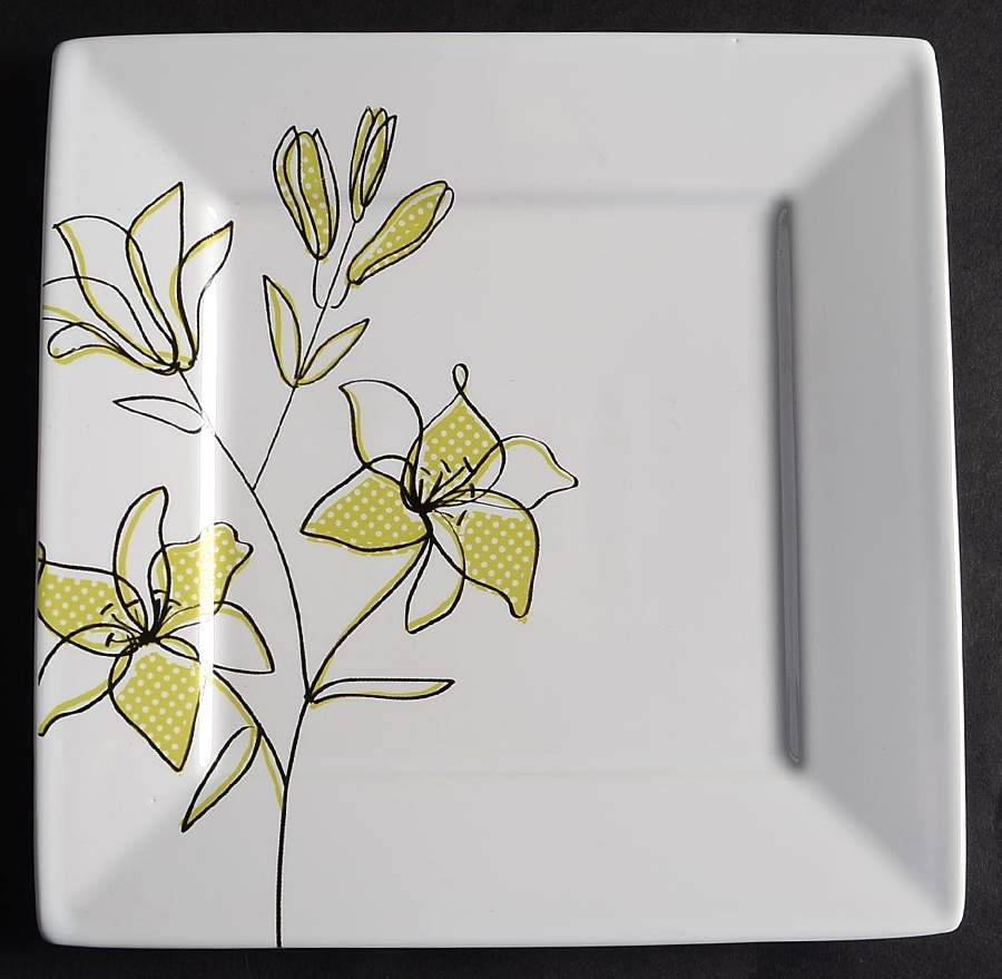 Lily Blossoms (Hard Square) Salad Plate by Coventry (PTS)-1