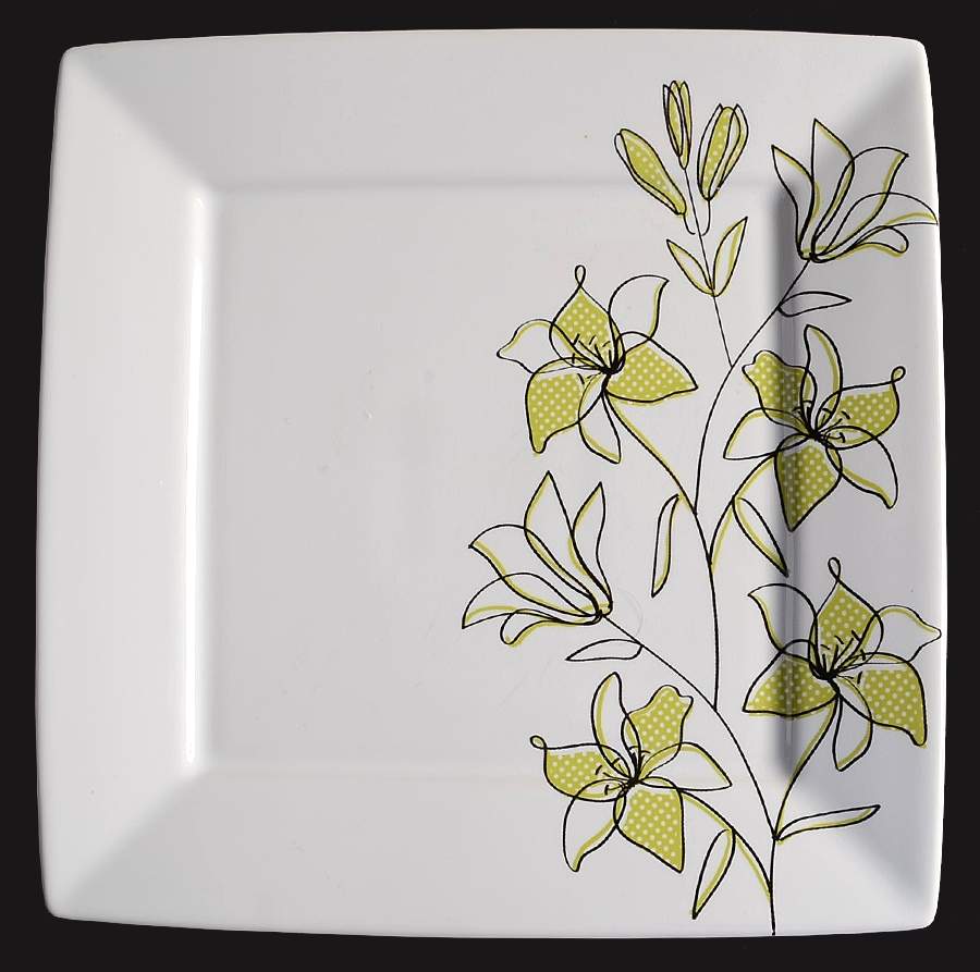 Lily Blossoms (Hard Square) Dinner Plate by Coventry (PTS)-1