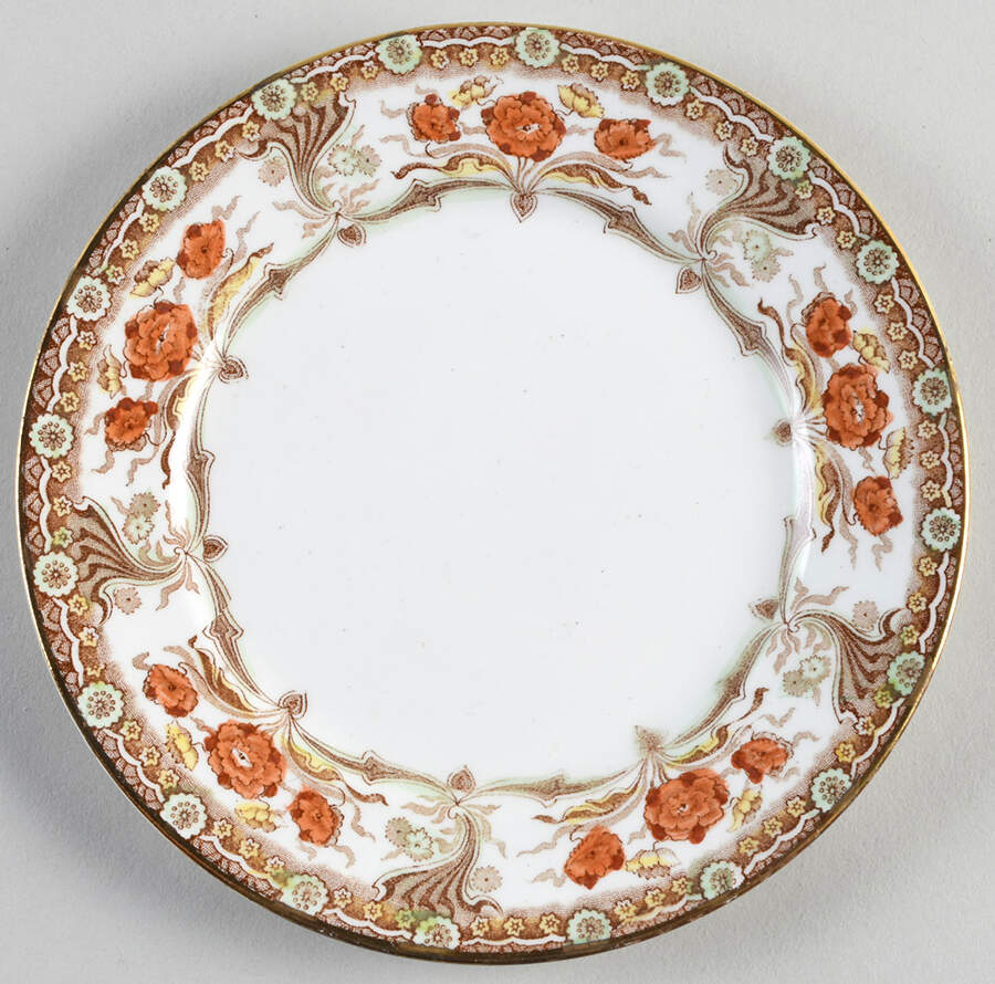 Malvern Brown Multicolor Bread & Butter Plate by F Winkle-1