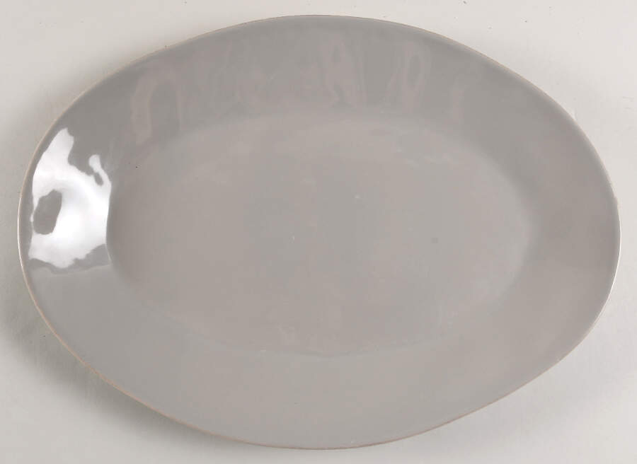 Marin Grey 15" Oval Serving Platter by Crate & Barrel-1
