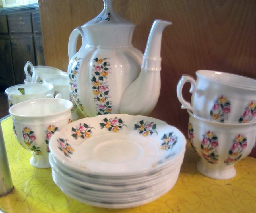 Rosaly Coffee Pot & Lid by Crown Staffordshire-1