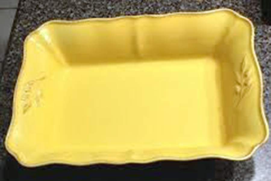 Village Yellow 8" Square Baker by Crate & Barrel-1