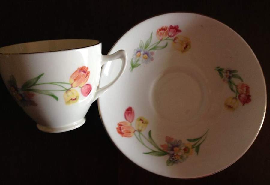 CLC120 Footed Cup & Saucer Set by Colclough-1