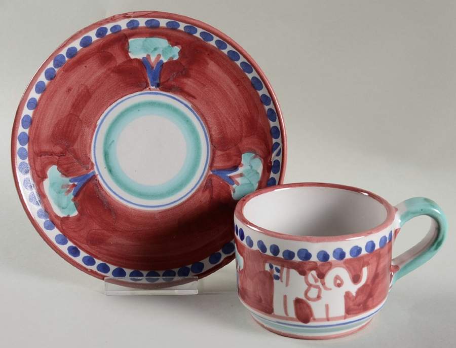 C801 Flat Cup & Saucer Set by Ceramiche Casola-1