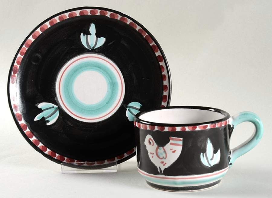 C802 Flat Cup & Saucer Set by Ceramiche Casola-1