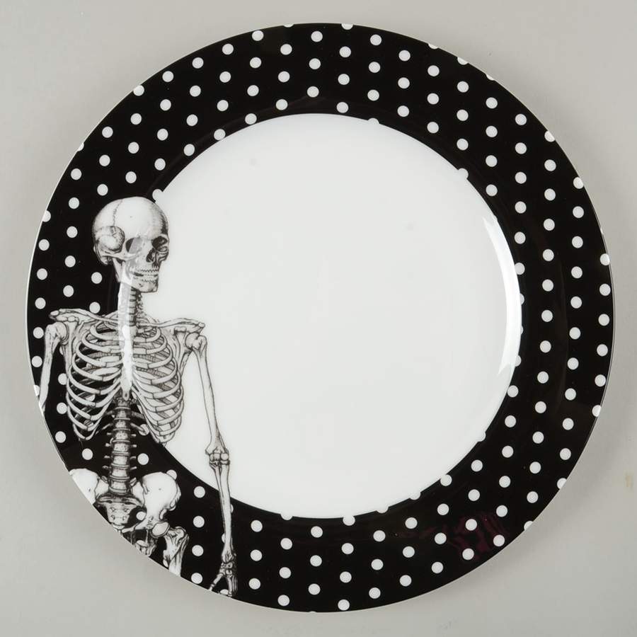 Skeleton (White Dots) Dinner Plate by Ciroa-1