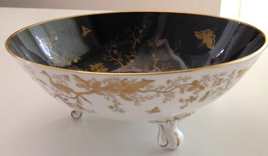 Cairo-Black (Smooth) 10" Footed Bowl by Coalport-1