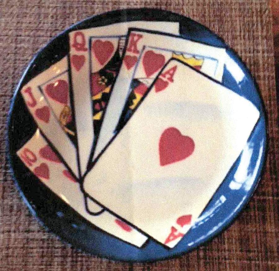 Royal Flush Luncheon Plate by Clay Art-1