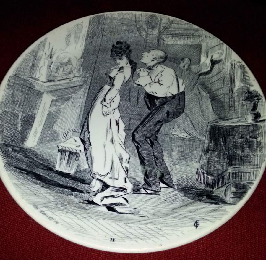 Folies du Coeur Salad Plate by Creil & Montereau-1