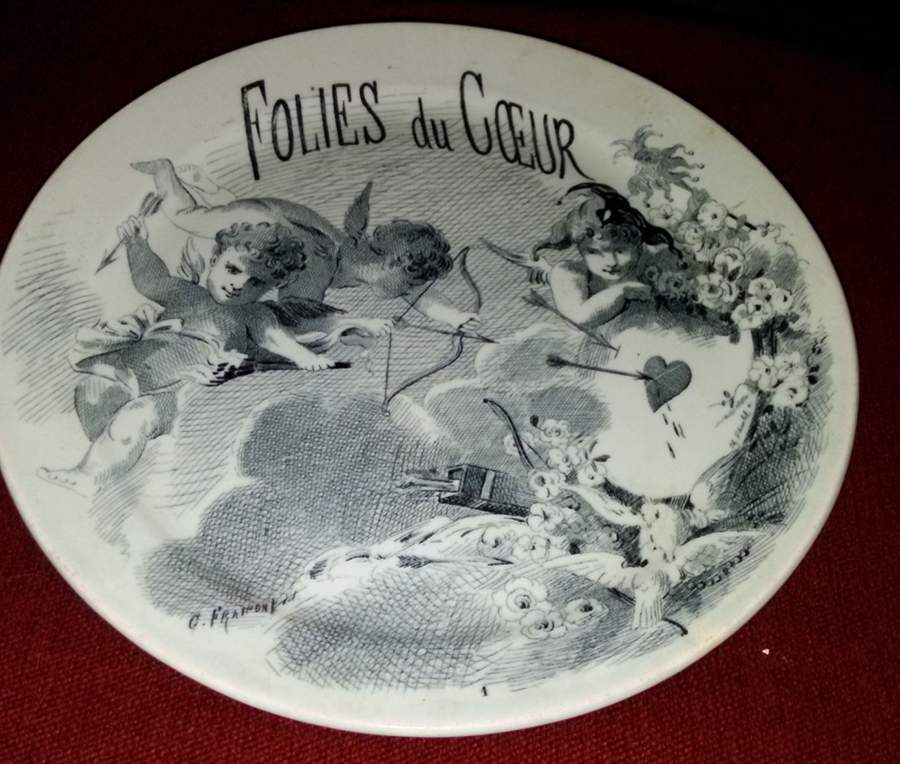 Folies du Coeur Salad Plate by Creil & Montereau-1