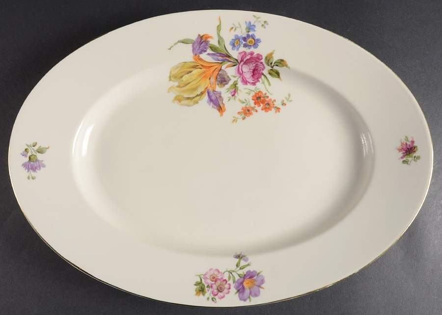 CZE342 14" Oval Serving Platter by Czechia-Czechoslovakia-1