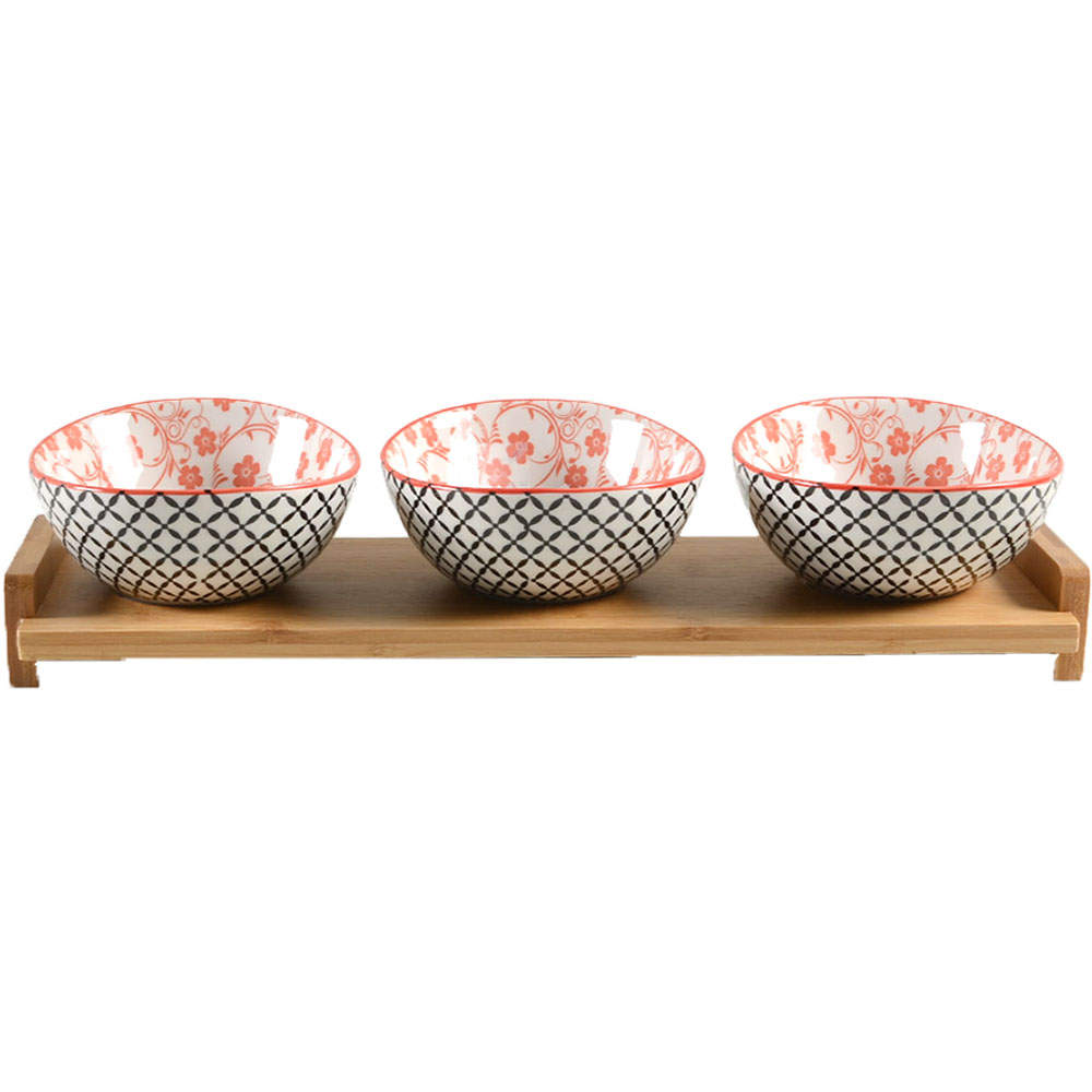 Chelsea (Mix and Match) Dip Bowl Set-3 Bowls W/Wood Base by Certified International-1