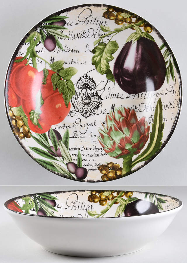 Botanical Veggies 12" Pasta Serving Bowl by Certified International-1