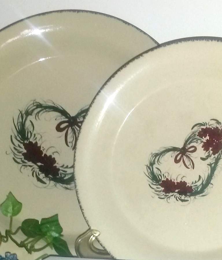 Heart Wreath Salad Plate by Casey Pottery-1