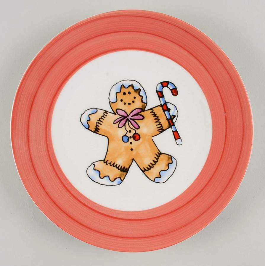 Christmas Swirl Salad Plate by China (Made in China)-1