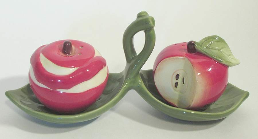 Sweet and Savory Figural Salt & Pepper Tray Set by Cracker Barrel-1