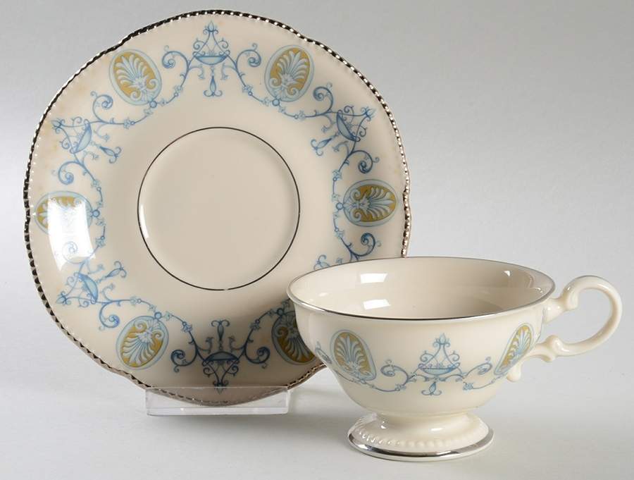 C96 Footed Cup & Saucer Set by Castleton (USA)-1
