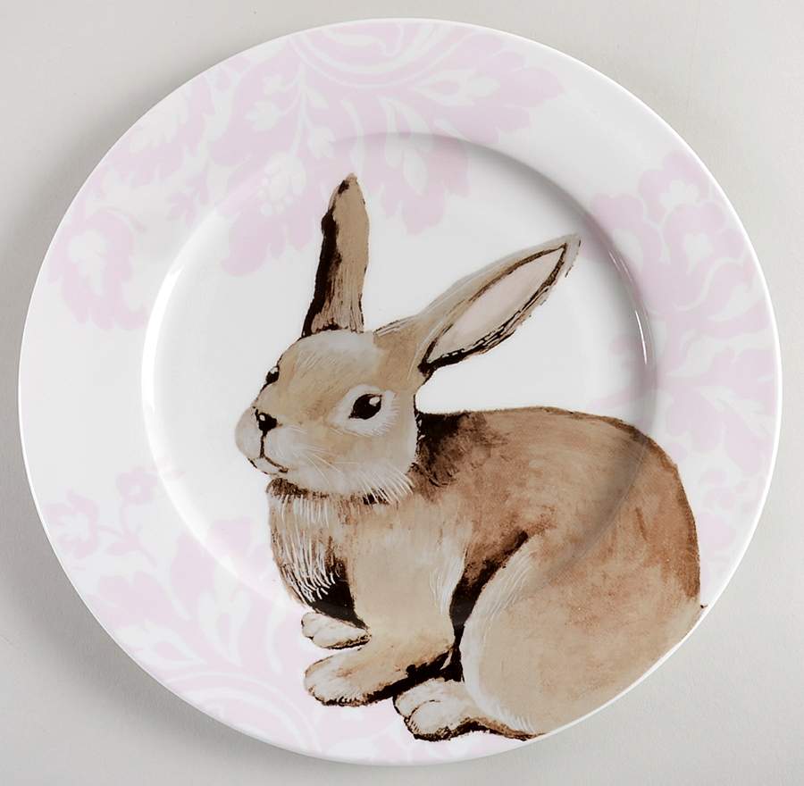 Pink Bunny Dinner Plate by Ciroa-1