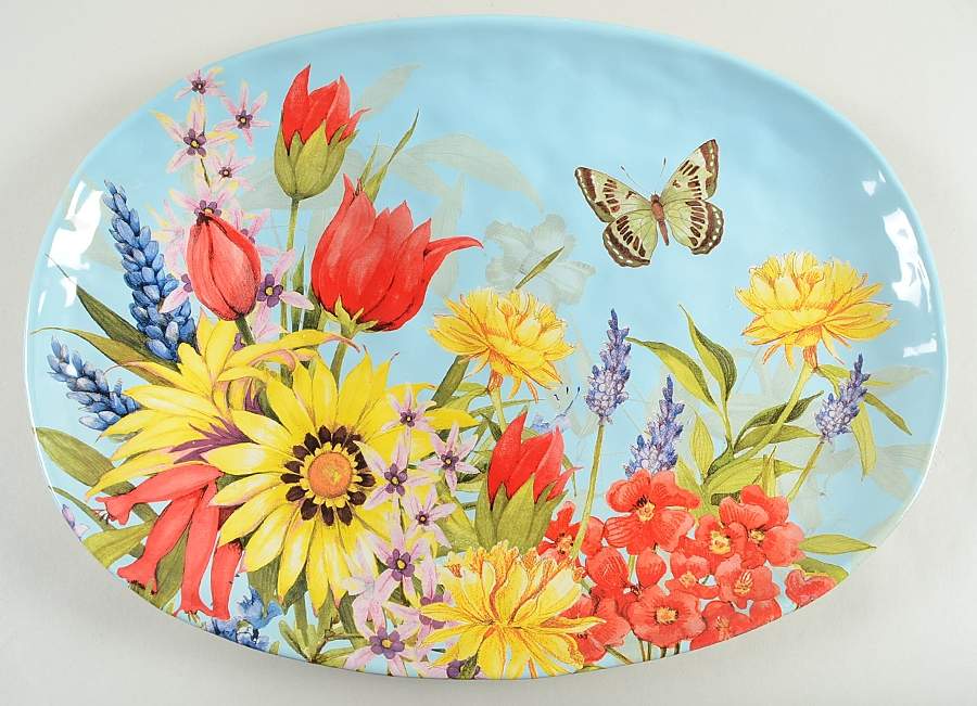 Floral Bouquet 17" Oval Serving Platter by Certified International-1