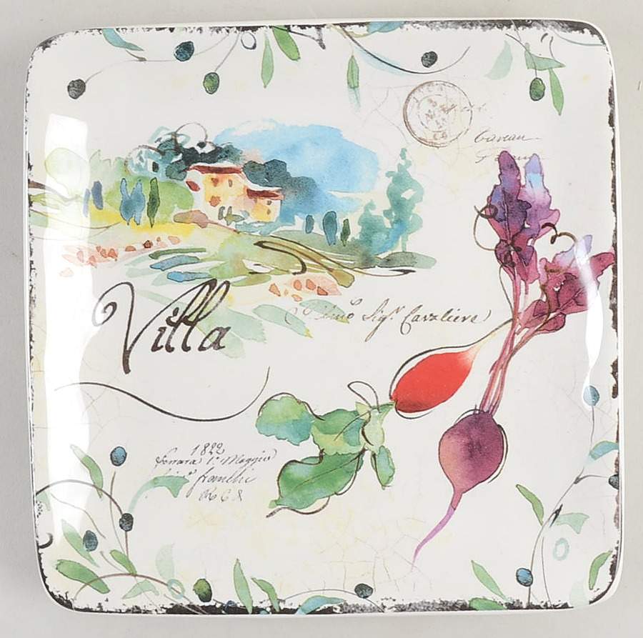 Villa Square Canape Plate by Certified International-1