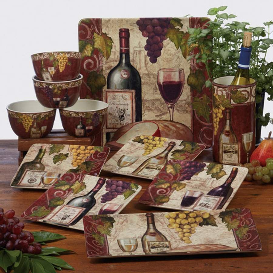 Wine Tasting Square Salad/Dessert Plate by Certified International-1
