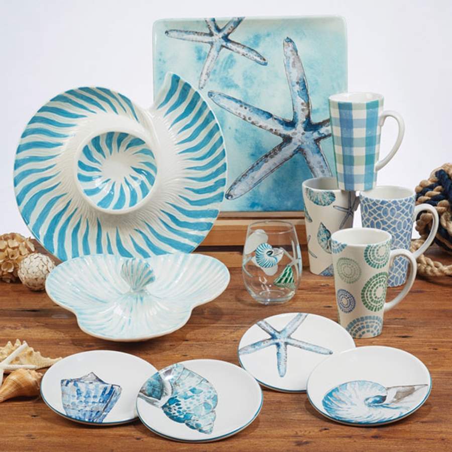 Sea Finds 1 Piece Figural Chip and Dip by Certified International-1