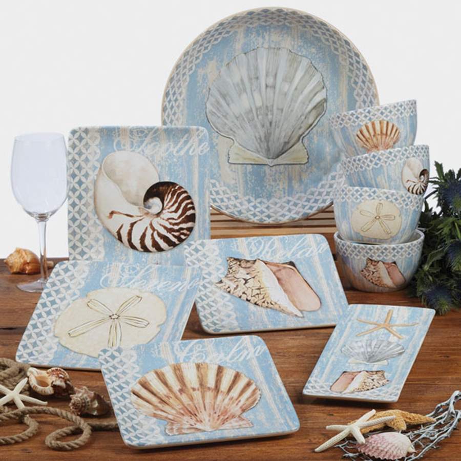 Spa Shells Square Salad/Dessert Plate by Certified International-1