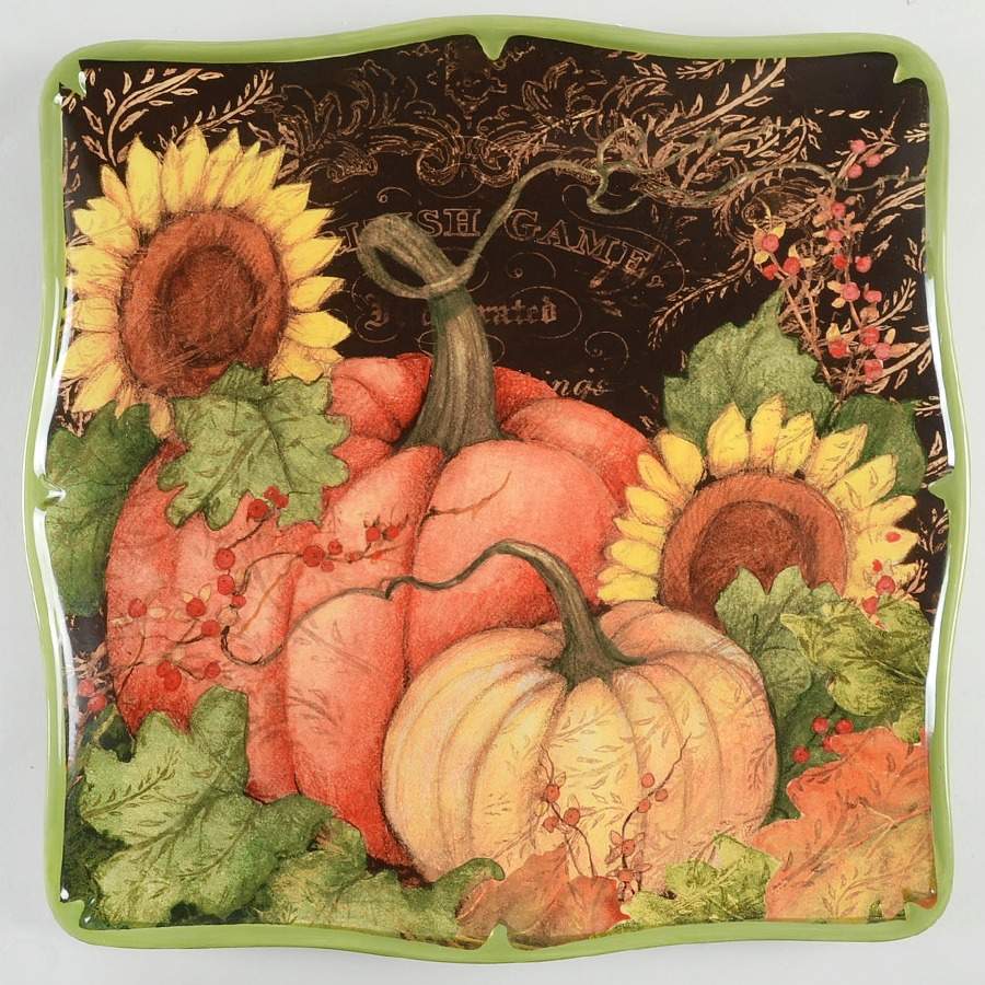 Botanical Harvest 12" Square Serving Platter by Certified International-1