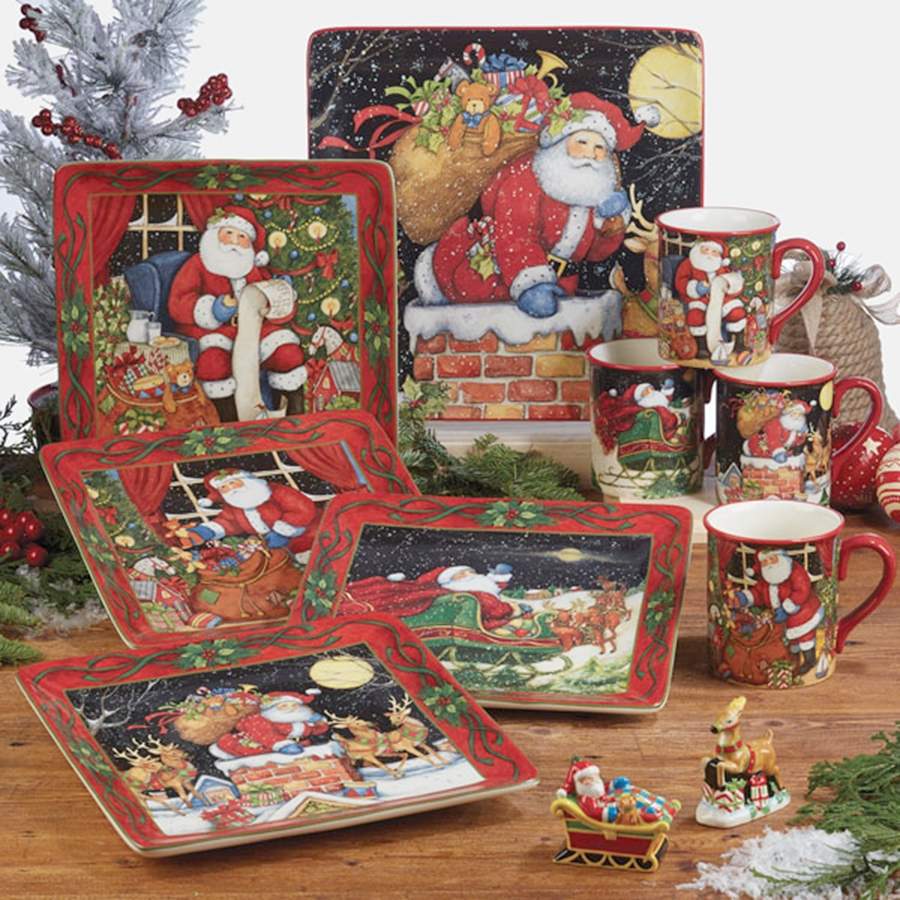 Night Before Christmas, The Square Dinner Plate by Certified International-1