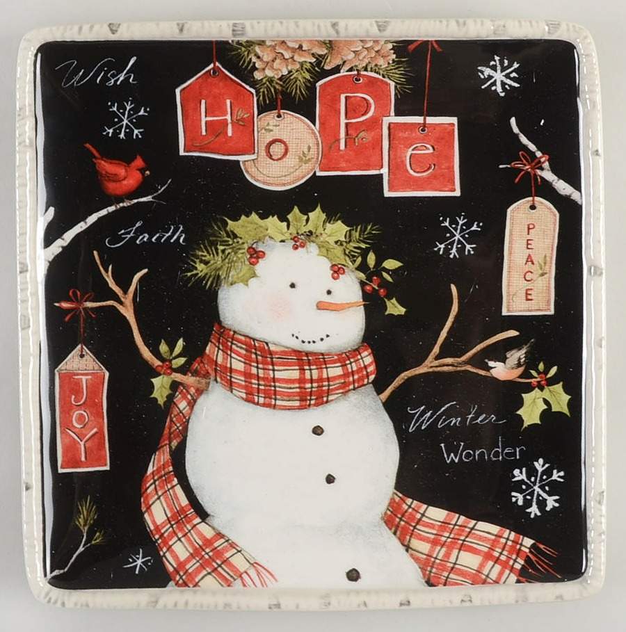 Woodland Christmas Square Salad/Dessert Plate by Certified International-1