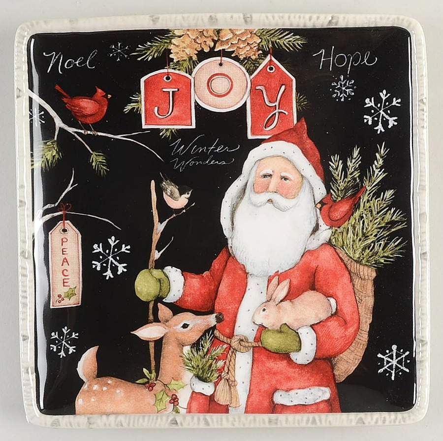 Woodland Christmas Square Salad/Dessert Plate by Certified International-1