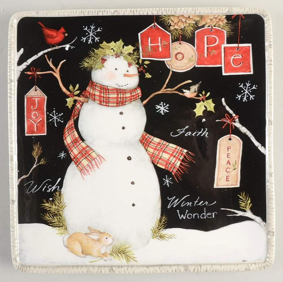 Woodland Christmas Square Dinner Plate by Certified International-1