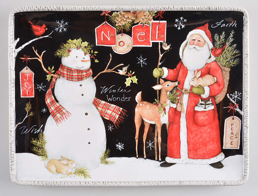 Woodland Christmas 16" Rectangular Serving Platter by Certified International-1